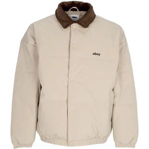 Obey, Heren, Jassen, Grijs, Maat: XL Poliester,