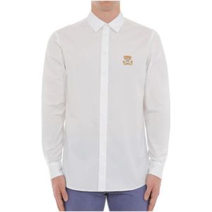 Moschino, Heren, Overhemden, Wit, Maat: S Katoen,