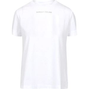 Max Mara - T-shirt - Wit - Korte Mouwen - Katoen - Tekstprint