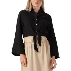 Mr Mood, Dames, Blouses & Shirts, Zwart, Maat: M Linnen,