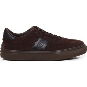 Tod's Sneakers van suède met rubberdetail , Brown , Heren , Maat: 43 EU