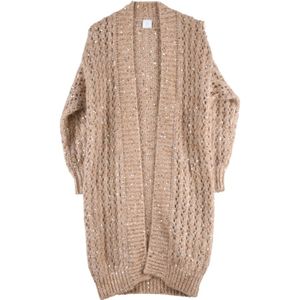 Eleventy, Dames, Truien, Beige, Maat: XS Lame,