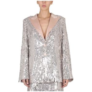 Rotate Birger Christensen, Dames, Jassen, Grijs, Maat: XS Poliester,