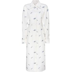 Sportmax, Dames, Jurken, Wit, Maat: XS Katoen,