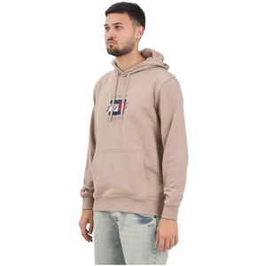 Tommy Hilfiger - 1985 Flag Graphic Hoodie - Beige - Heren - Katoen