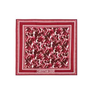 Dior Rode Animal Print Zijden Sjaal , Multicolor , Dames , Maat: ONE Size