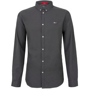Tommy Jeans, Heren, Overhemden, Grijs, Maat: S Katoen,