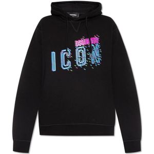 Dsquared2, Heren, Sweatshirts & Hoodies, Blauw, Maat: M Katoen,