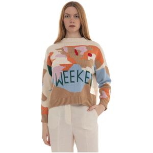 Weekend Max Mara, Dames, Truien, Veelkleurig, Maat: XL Katoen,