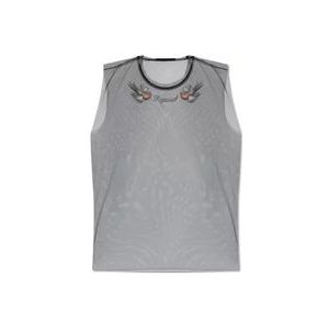 Dsquared2 Transparante mouwloze T-shirt , Black , Heren , Maat: XL