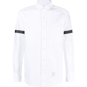 Thom Browne, Heren, Overhemden, Wit, Maat: 2XL Katoen,