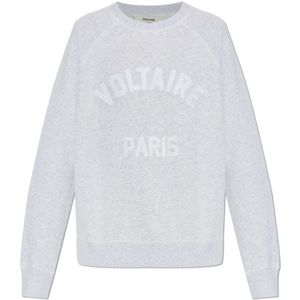 Zadig & Voltaire, Dames, Sweatshirts & Hoodies, Grijs, Maat: M Katoen,