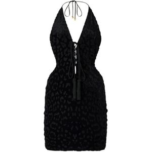 Roberto Cavalli, Dames, Jurken, Zwart, Maat: S Zijde,