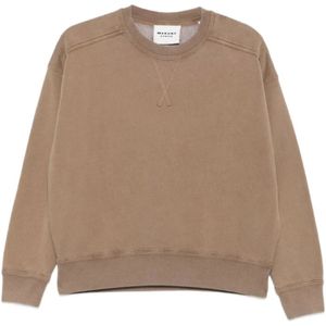Isabel Marant, Heren, Sweatshirts & Hoodies, Beige, Maat: 3XS Katoen,