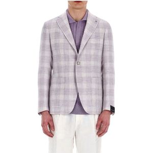 Tagliatore, Heren, Jassen, Paars, Maat: L Linnen,