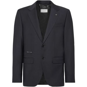 Philipp Plein, Heren, Jassen, Blauw, Maat: M Wol,