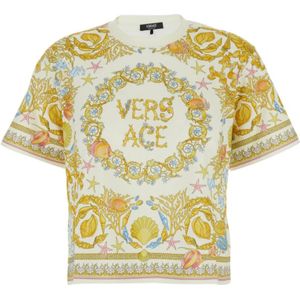Versace, Dames, Tops, Veelkleurig, Maat: 2XS Katoen,