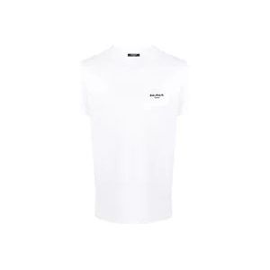 Balmain Klassieke Fit Flock T-Shirt , White , Heren , Maat: XL