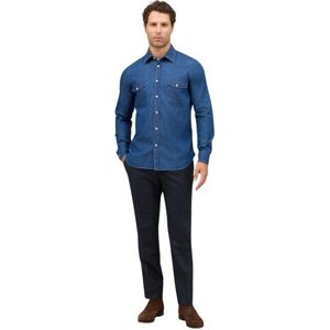 Boglioli, Heren, Overhemden, Blauw, Maat: L Katoen,
