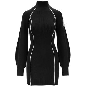 Elisabetta Franchi, Dames, Jurken, Zwart, Maat: S Wol,