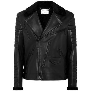 Philipp Plein, Heren, Jassen, Zwart, Maat: XS Leer,