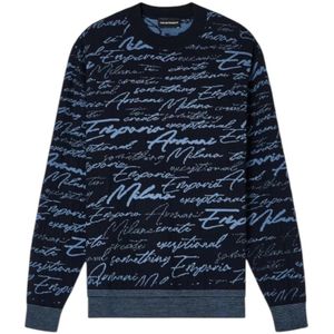 Emporio Armani, Heren, Sweatshirts & Hoodies, Blauw, Maat: XS