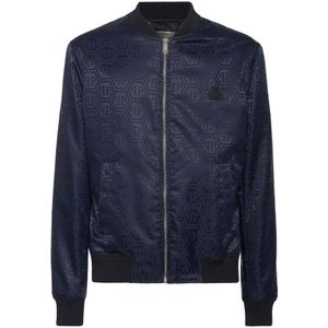 Philipp Plein, Heren, Jassen, Blauw, Maat: M Nylon,
