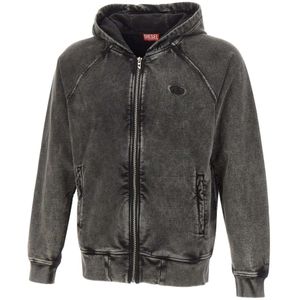 Diesel, Heren, Sweatshirts & Hoodies, Zwart, Maat: L Katoen,