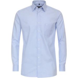 CASA MODA - Overhemd - Lichtblauw met Wit Geruit - Comfort Fit - Strijkvriendelijk