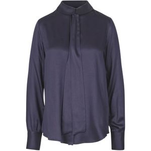 Alessia Santi, Dames, Blouses & Shirts, Blauw, Maat: XS Satijn,