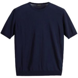 Roberto Collina, Heren, Tops, Blauw, Maat: M Katoen,