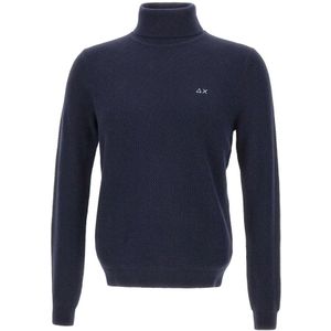 Sun68, Heren, Truien, Blauw, Maat: S Katoen,