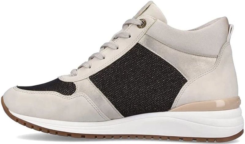 Remonte R3771 - Veterschoenen - Beige Combi - Lakleer/Glad Leer - Uitneembaar Voetbed