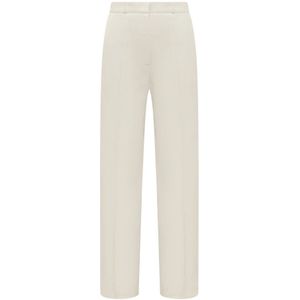 Lanvin, Dames, Broeken, Beige, Maat: S Leer,