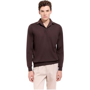 Filippo De Laurentiis, Heren, Tops, Bruin, Maat: L Wol,