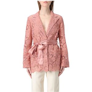 Dolce & Gabbana, Dames, Jassen, Roze, Maat: XS Satijn,