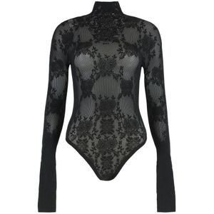 Les Filles d'Eva, Dames, Tops, Zwart, Maat: S Leer,