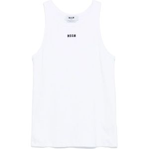 Msgm, Heren, Tops, Wit, Maat: L Katoen,