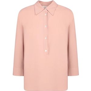 Incotex - Blouse - Roze - Zijdeblend Crepe