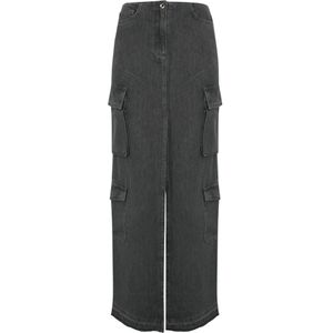 Patrizia Pepe, Dames, Rokken, Grijs, Maat: W27 Denim,