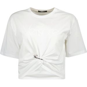 Versace - Klassiek Wit Katoenen T-shirt - Dames