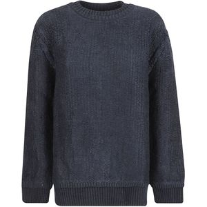 Maison Margiela, Dames, Truien, Blauw, Maat: S Katoen,