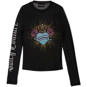 Juicy Couture, Dames, Tops, Zwart, Maat: L