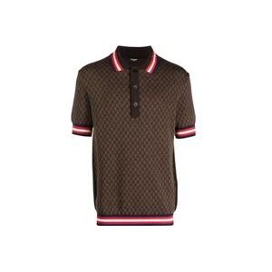 Balmain Bruine Monogram Polo , Brown , Heren , Maat: L