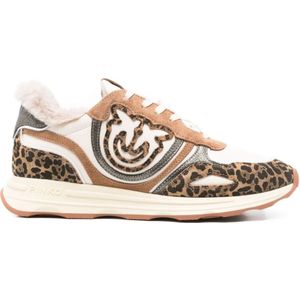 Pinko - Zoe 01 - Leren Sneakers - Meerkleurig - Algeheel Luipaardpatroon