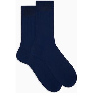 Gallo - Ondergoed - Heren - Blauw - Katoen - Korte Geribbelde Sokken