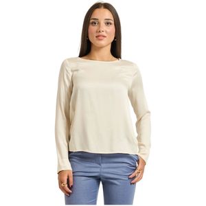 Alessia Santi, Dames, Blouses & Shirts, Geel, Maat: S Satijn,