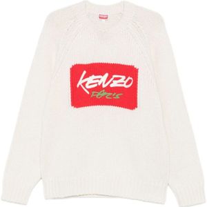 Kenzo, Heren, Truien, Wit, Maat: L Wol,
