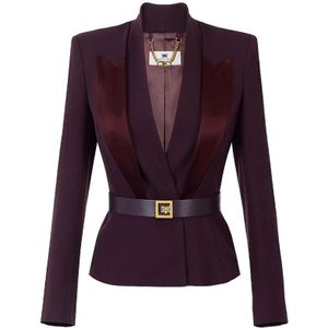Elisabetta Franchi, Dames, Jassen, Rood, Maat: XS Leer,