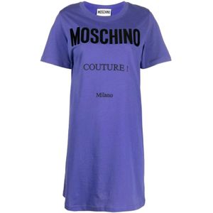 Moschino, Dames, Jurken, Blauw, Maat: XS Katoen,